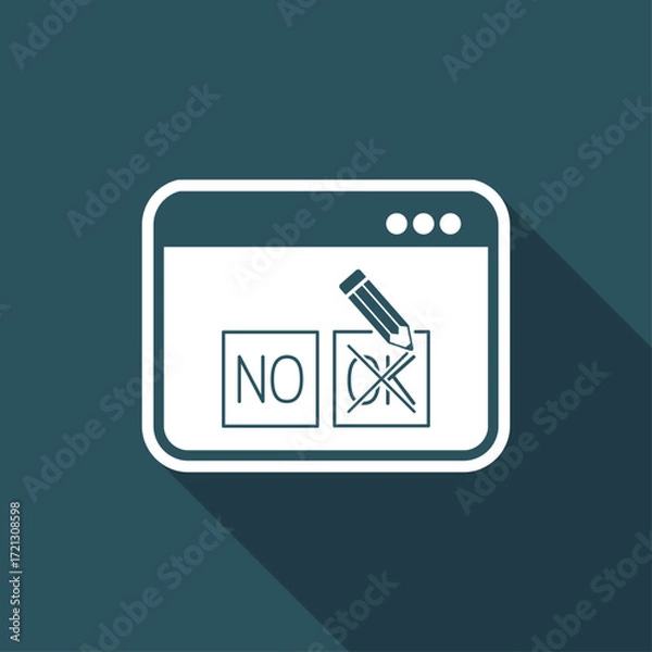Obraz Check web option - Approve or decline - Vector flat icon