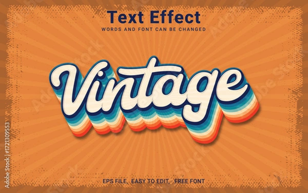 Obraz Editable Vintage Script Text Effect Vector Graphic