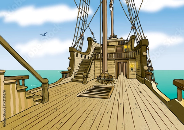 Obraz tło pokład łodzi