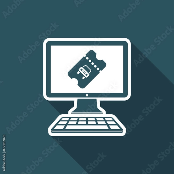 Fototapeta Car ticket - Vector icon for computer website or application
