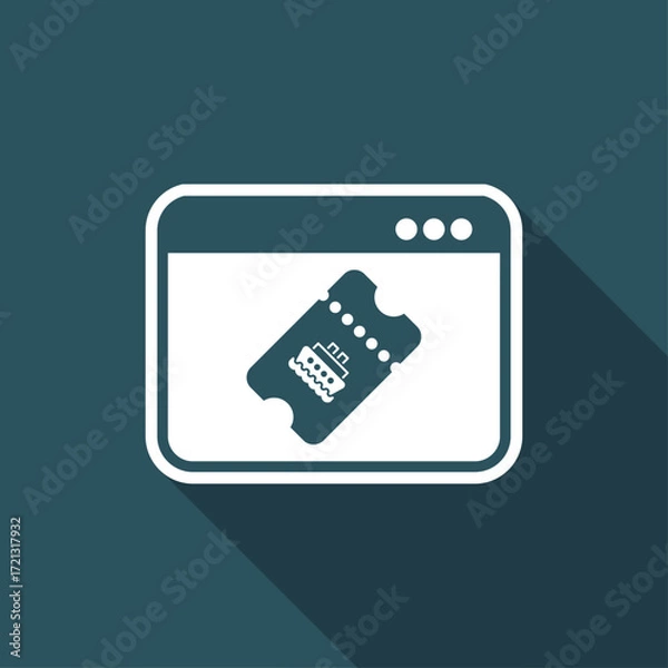 Fototapeta Online ship ticket - Vector icon for computer website or application