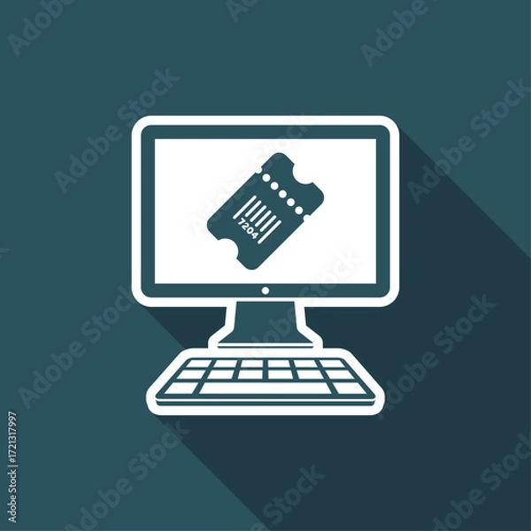 Fototapeta Online booking - Vector icon for computer website or application