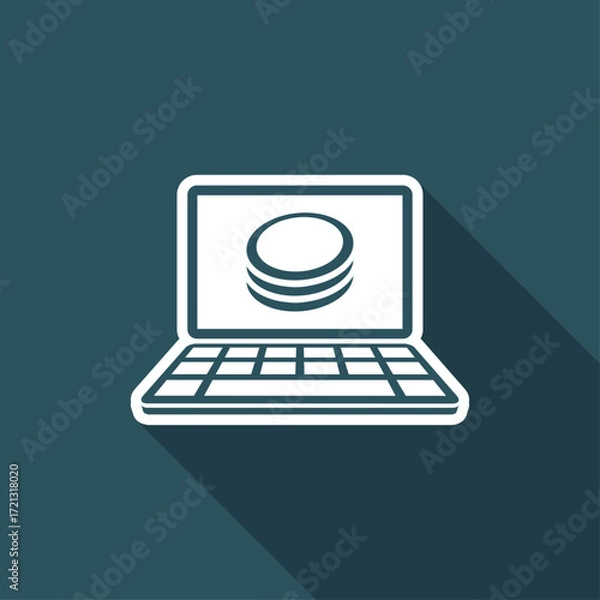 Fototapeta Virtual coin - Vector icon for computer website or application