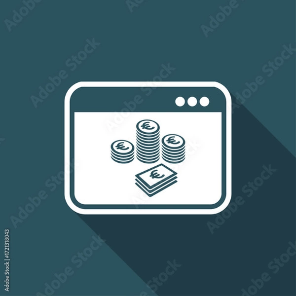 Fototapeta Pile of Euro - Vector icon for computer website or application