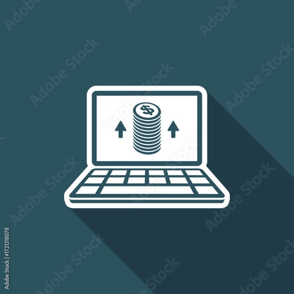 Fototapeta Increase pickings - Dollars - Vector icon for computer website or application
