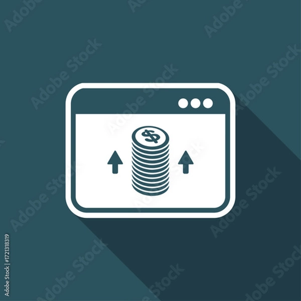 Fototapeta Increase pickings - Dollars - Vector icon for computer website or application