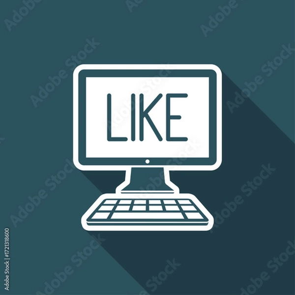 Fototapeta Like - Vector icon for computer website or application