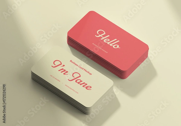 Obraz Rounded Corner Business Card Mockup