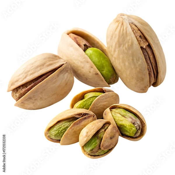 Fototapeta Heap of unshelled pistachios isolated on transparent background
