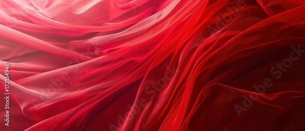 Obraz Red Fabric clothes Background Flowing smooth Abstract Wallpaper move wrinkle crumpled.