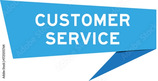 Fototapeta Blue color speech banner with word customer service on white background