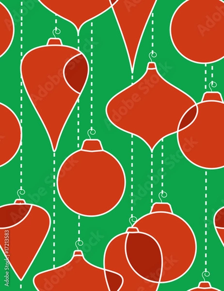 Obraz Christmas-tree decorations- seamless pattern