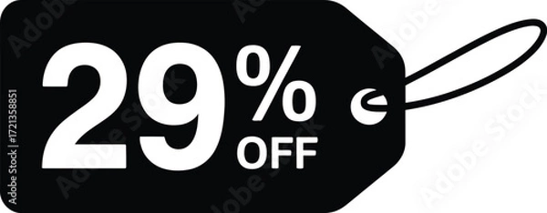 Fototapeta Black tag displaying a twenty nine percent off deal