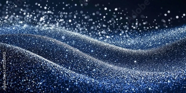 Fototapeta Captivating abstract design with shimmering silver and blue elements.