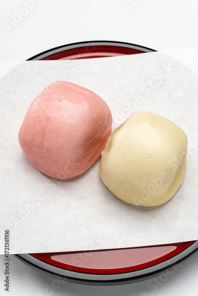 Fototapeta お祝い用の紅白饅頭