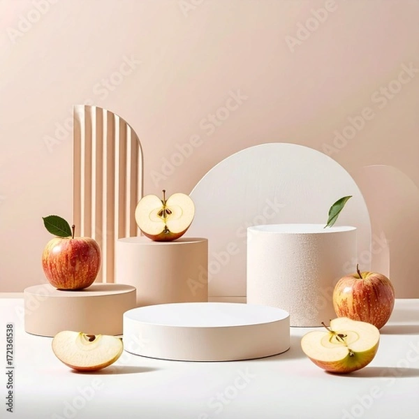 Fototapeta apples on the table, sliced