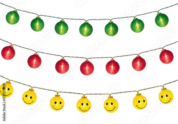 Fototapeta Festive lights isolated on transparent background isolated on transparent background