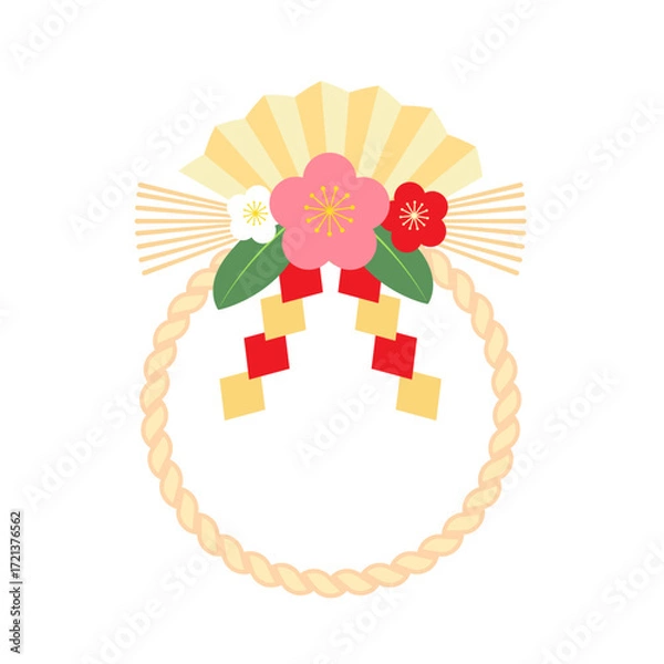 Fototapeta しめ縄飾りのイラスト