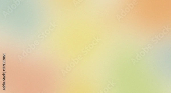 Fototapeta Soft Pastel Gradient Background: Subtle Textured Blurred Hues of Peach, Yellow, Green, and Blue for Calm and Serene Design.