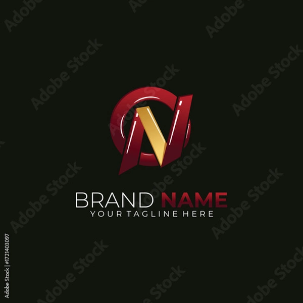 Fototapeta Contemporary Branding Luxury N Logo Vector Design EPS Vector Format