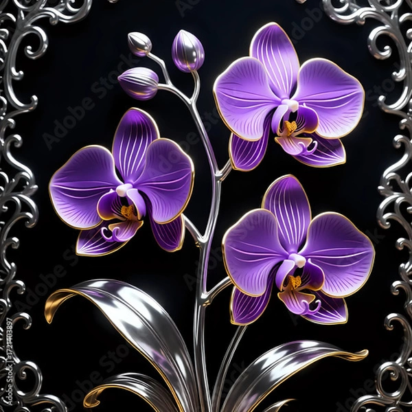Obraz Orchid on black