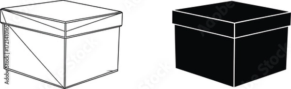 Obraz Find square box vector illustration packaging and storage art