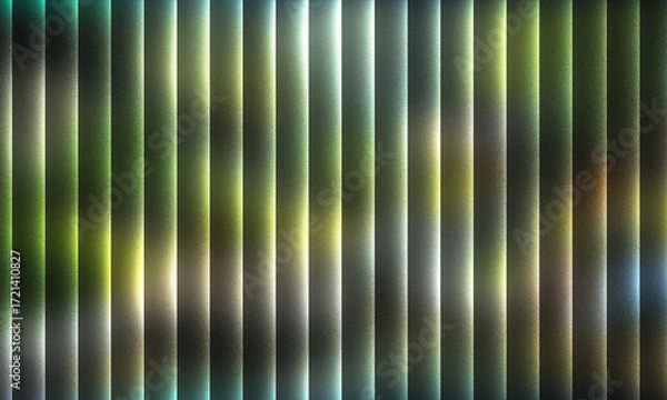 Fototapeta Grainy Gradient Background with Vertical Light Stripes in Green Teal