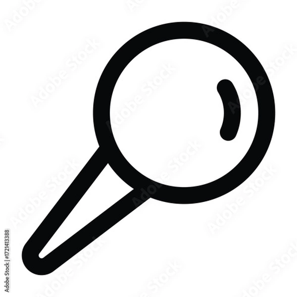 Fototapeta Minimalist black line illustration of a pin. Clean and simple style, ideal for office boards, school, planning, and organizing.

