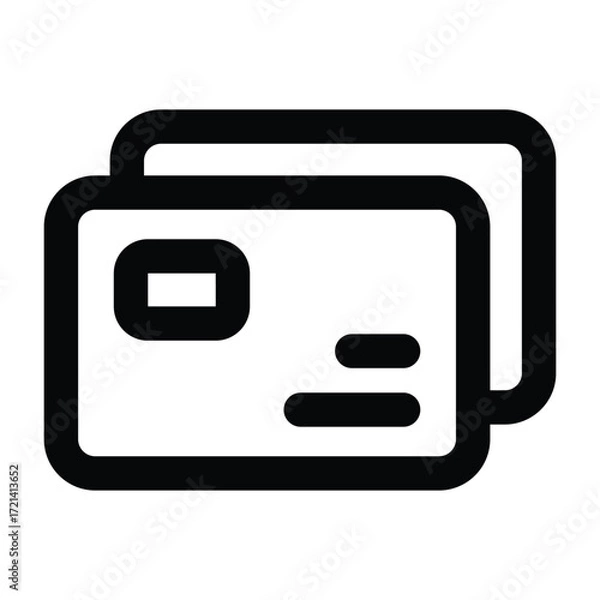Fototapeta Black line illustration of an envelope. Minimalist flat design, suitable for office, correspondence, school, and communication visuals.
