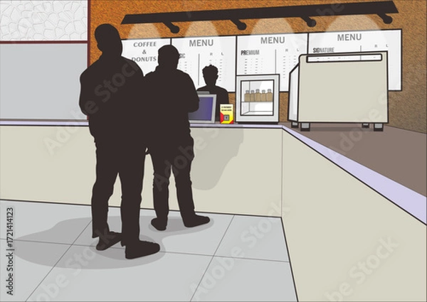 Obraz Queue in Cafe Express.ai