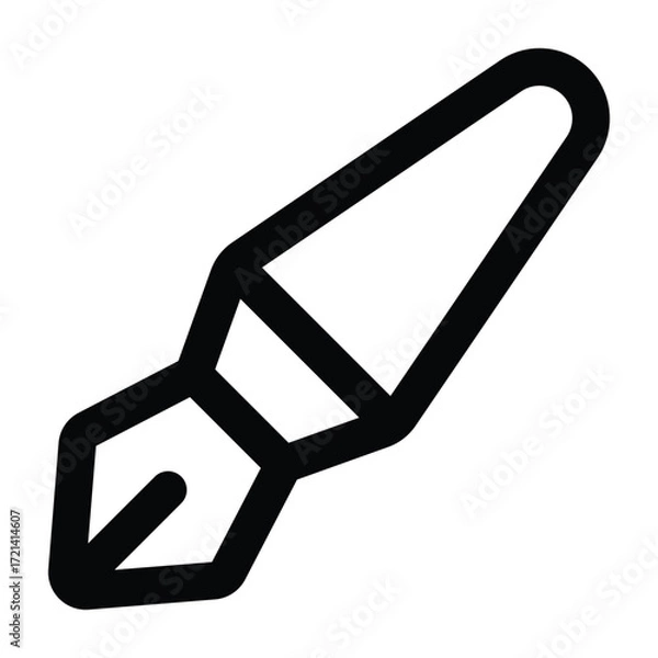 Fototapeta Black line illustration of a correction pen. Minimalist style, clean design, perfect for education, office, school, and paperwork related visuals.
