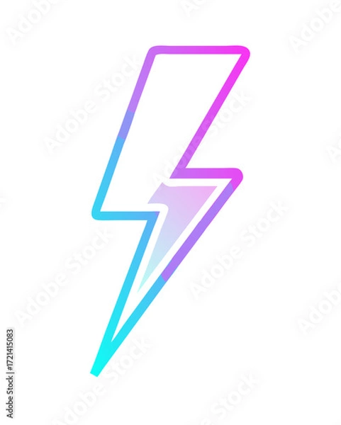 Obraz Weather Lightning Neon.vector icon
