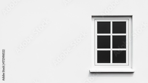 Fototapeta A white window with six panes.