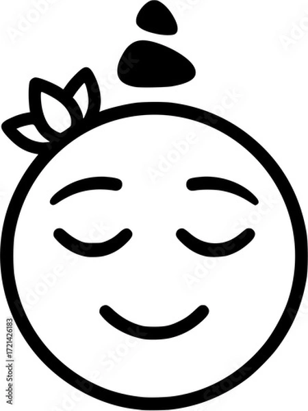 Obraz Zen emoji icon vector illustration simple design for relaxation meditation and mindfulness concept
