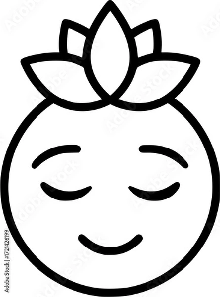Obraz Zen emoji icon vector illustration simple design for relaxation meditation and mindfulness concept
