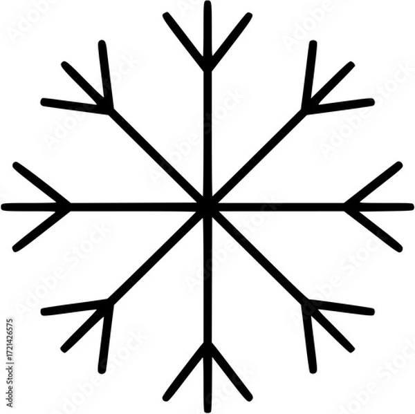 Obraz Simple snowflake icon vector graphic winter christmas holiday season design art
