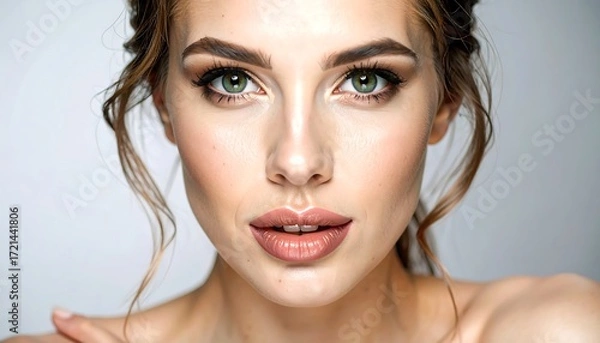 Obraz Close-up portrait of a woman with flawless makeup