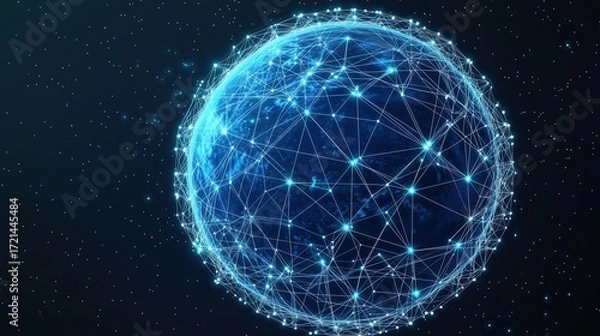 Fototapeta Global Network Visualization