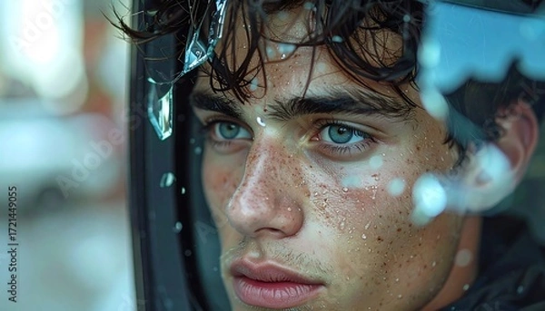 Obraz Close-up portrait of a young man