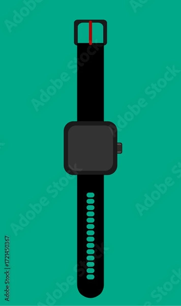 Fototapeta Smart Watch isolated on a green background