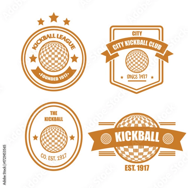 Fototapeta kickball logo vector set