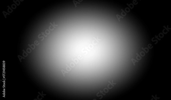 Fototapeta Black and white radial vignette abstract background. Smooth monochrome gradient from bright center glow to dark edges. Subtle noise grain texture. black border shading