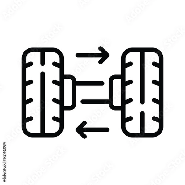 Fototapeta Vehicle Differential Gear System line icon in trendy style
