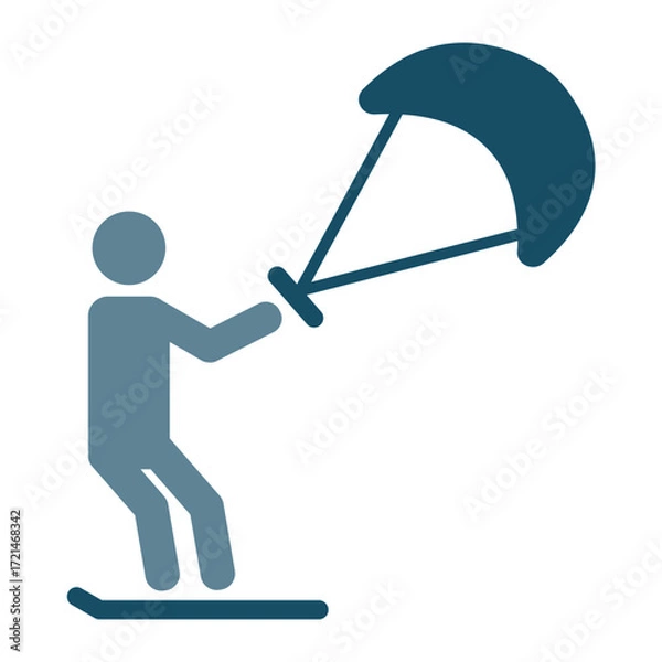 Obraz Kite Surfing - farbiges Icon