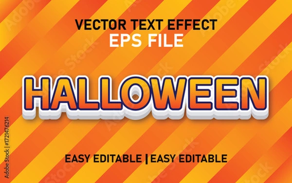 Obraz Halloween Text Effect With Stripe Background