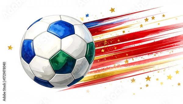 Fototapeta Soccer ball sports game football competition match team play field goal kick stadium championship tournament athlete exercise recreation activity fitness training practice exercise skill 
