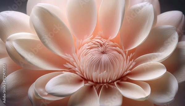 Obraz The Image Shows A Close Up Of A Flower Focusing Primarily On Its Petals And Center The Petals Which Appear To Be A Light Color Take Up Most Of The Image