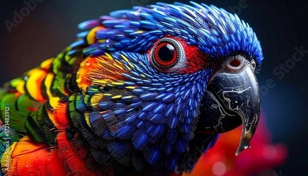 Obraz Close-up vibrant parrot head