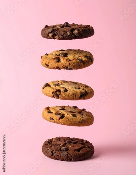 Obraz Assortment of Sweet Cookies Floating in Air