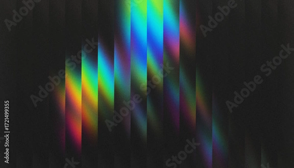 Fototapeta Prism Spectrum on Dark Grainy Background, Light Dispersion Effect